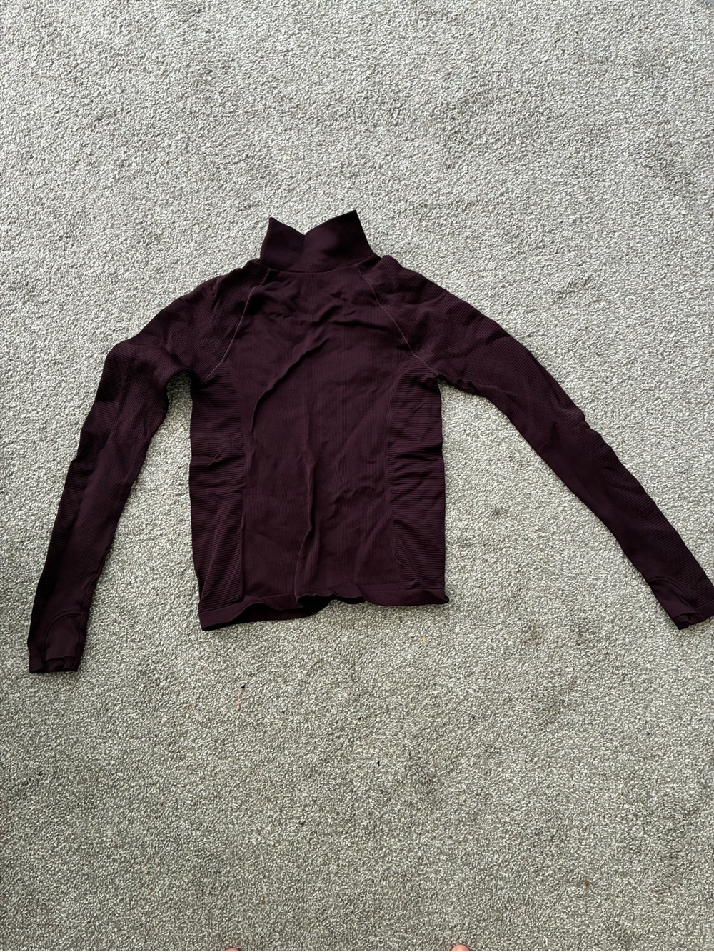 Athleta Long Sleeve Mock Neck Top in Plum